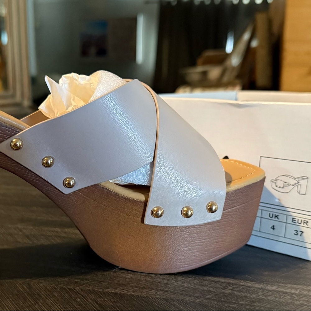 Qupid Taupe and Brown Platform Heels - Picture 3 of 4
